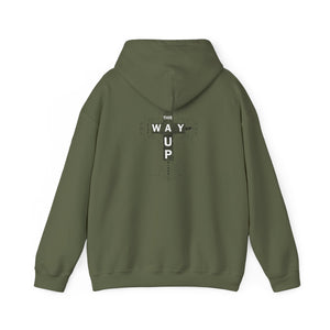 YHWH Unisex Heavy Blend™ Hooded Sweatshirt - 'This Way Up' Inspirational Design
