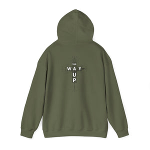 YHWH Unisex Heavy Blend™ Hooded Sweatshirt - 'This Way Up' Inspirational Design