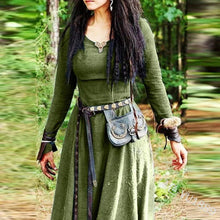 Load image into Gallery viewer, Medieval Dress Women Long Sleeve Maxi Robe Vintage Fairy Elven Dress Renaissance Celtic Viking Gothic Clothing Fantasy Ball Gown