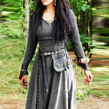 Load image into Gallery viewer, Medieval Dress Women Long Sleeve Maxi Robe Vintage Fairy Elven Dress Renaissance Celtic Viking Gothic Clothing Fantasy Ball Gown
