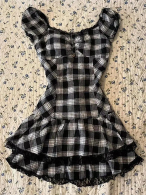 K-Pop Style Harajuku Lattice Vintage Sleeveless Gothic Punk Summer Dresses