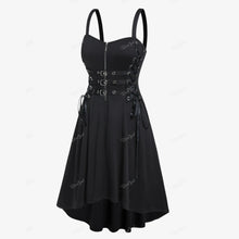 Load image into Gallery viewer, ROSEGAL Plus Size high waist Gothic Buckled Lace Up Midi Dress