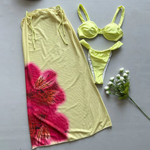 Carica l&#39;immagine nel visualizzatore di Gallery, 3 Pieces Long Dress Cover Up Bikini Set