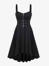 Load image into Gallery viewer, ROSEGAL Plus Size high waist Gothic Buckled Lace Up Midi Dress